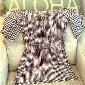 Blue island off the shoulder dress